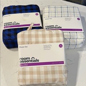 Set of 3 Room Essentials Microfiber Sheet Sets -Twin/Twin XL